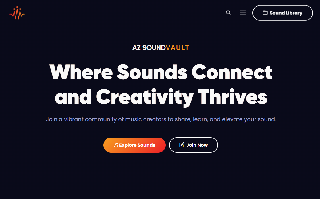 AZ Sound Vault website design preview